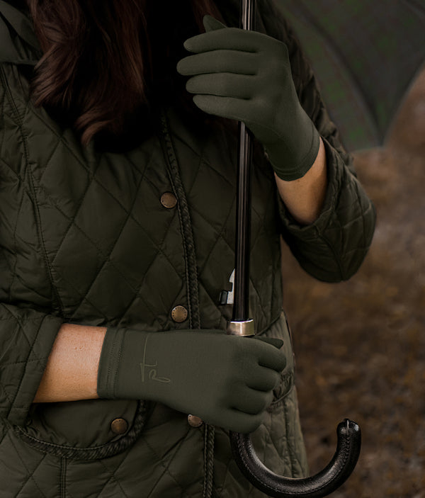Olive Green Ultra Soft Bamboo Eczema Gloves for Adults