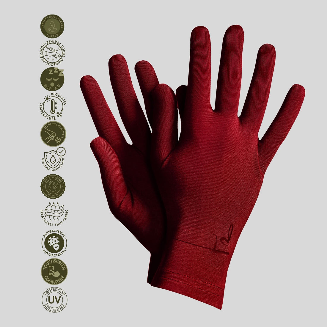 Kalmthread hypoallergenic soft breathable lightweight organic bamboo gloves made for sensitive skin and eczema relief for adults and kids