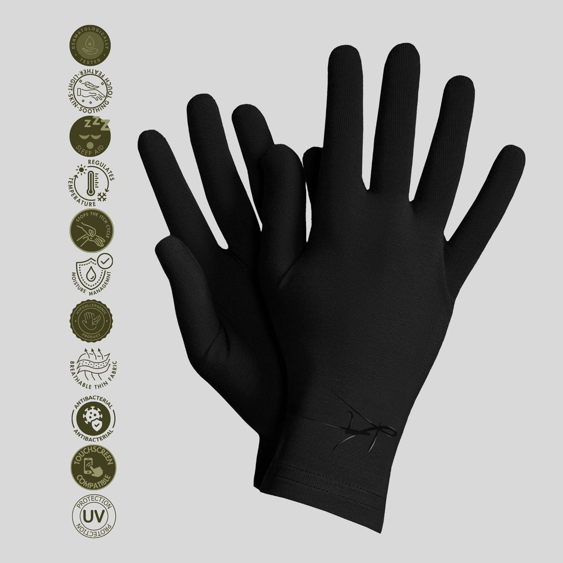 Kalmthread hypoallergenic soft breathable lightweight organic bamboo gloves made for sensitive skin and eczema relief for adults and kids