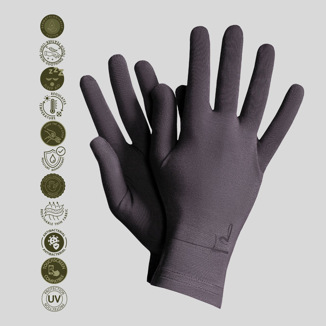 Kalmthread hypoallergenic soft breathable lightweight organic bamboo gloves made for sensitive skin and eczema relief for adults and kids