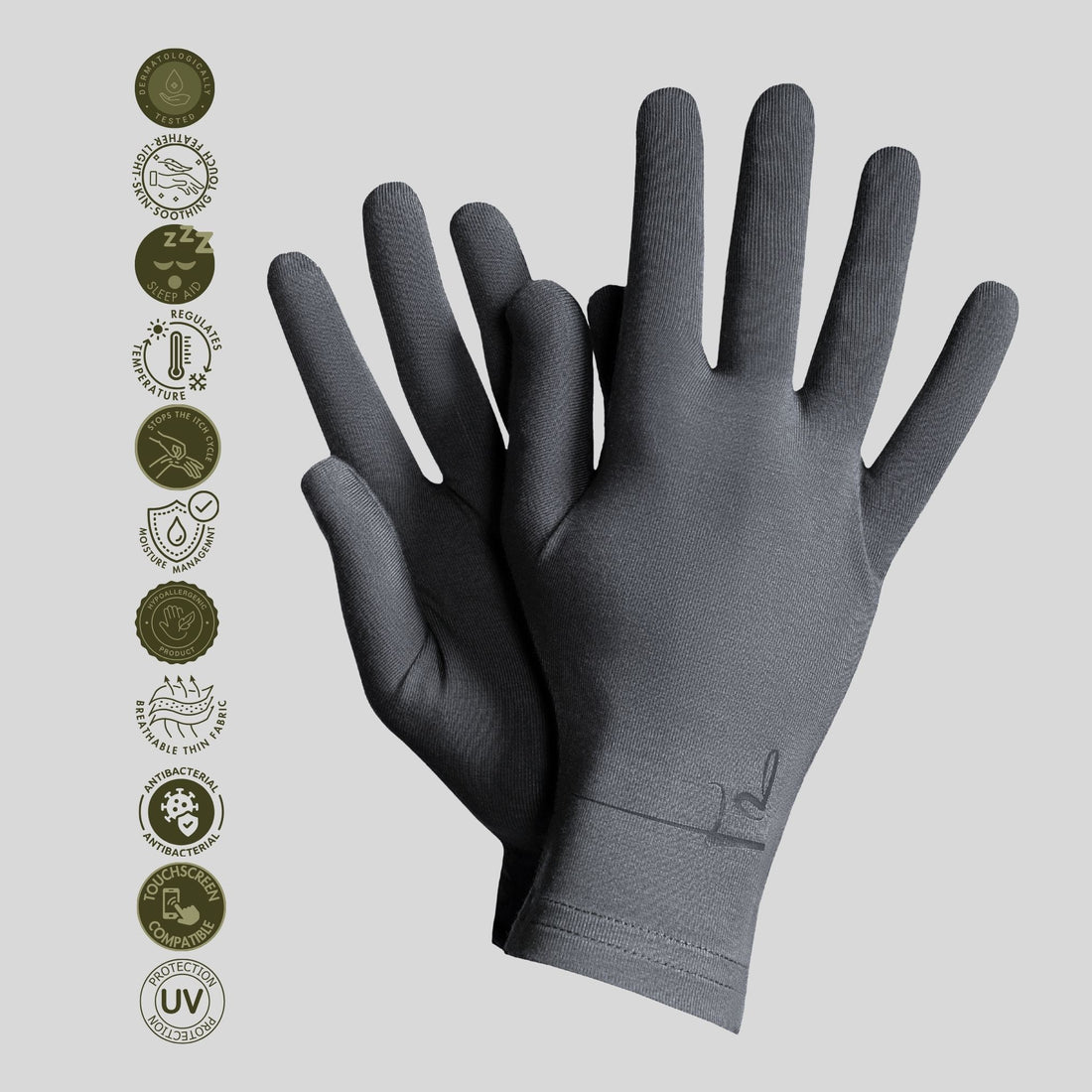 Kalmthread hypoallergenic soft breathable lightweight organic bamboo gloves made for sensitive skin and eczema relief for adults and kids