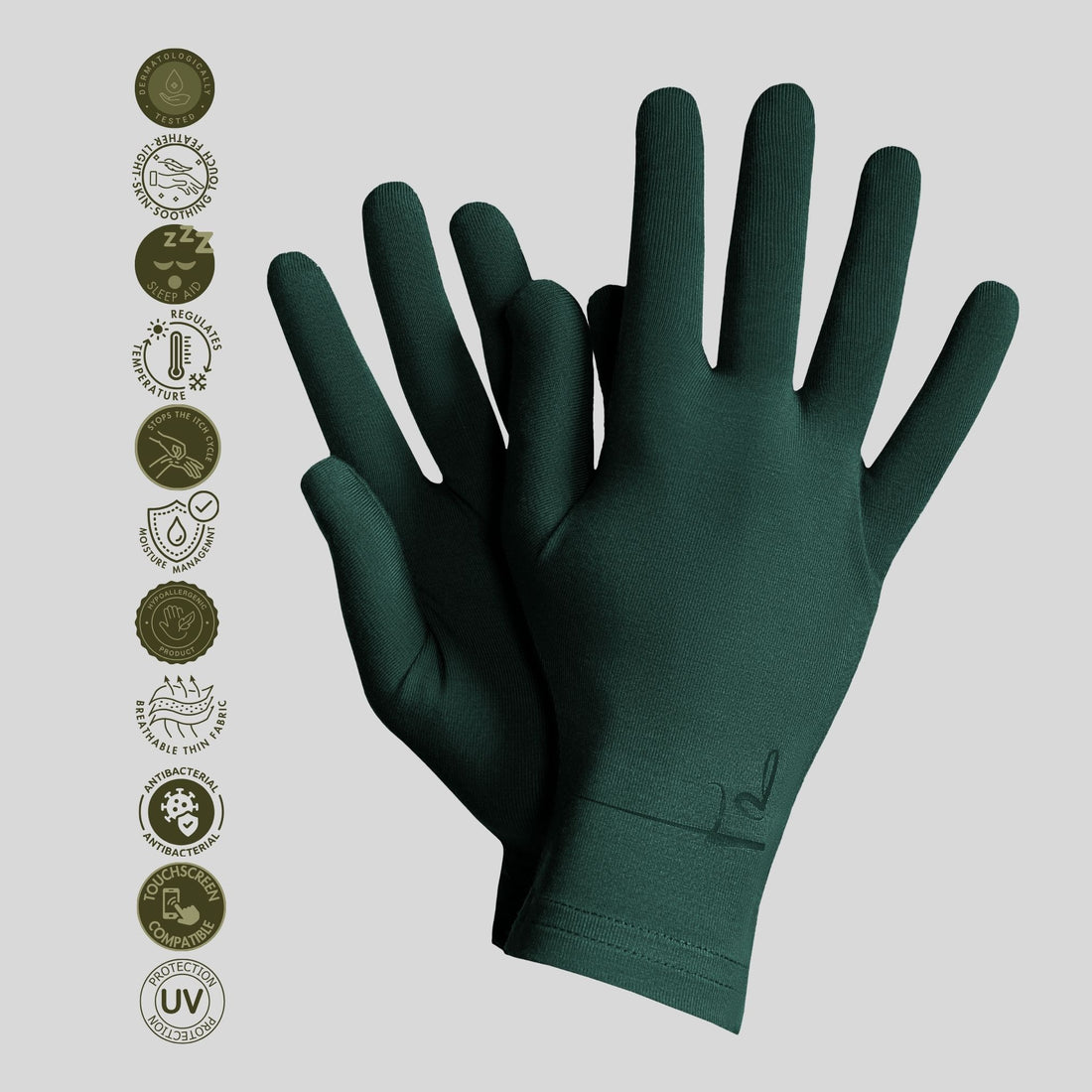 Kalmthread hypoallergenic soft breathable lightweight organic bamboo gloves made for sensitive skin and eczema relief for adults and kids