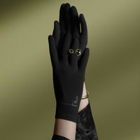 Kalmthread unisex hypoallergenic soft breathable lightweight organic black bamboo gloves made for sensitive skin and eczema relief