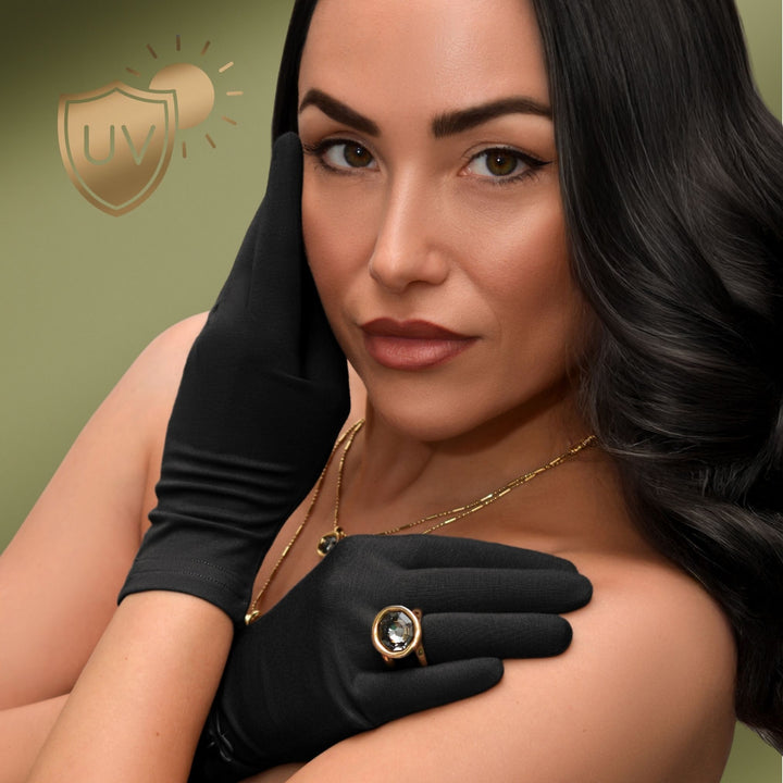Kalmthread hypoallergenic soft breathable lightweight organic bamboo gloves made for uv sun protection and eczema relief for adults and kids